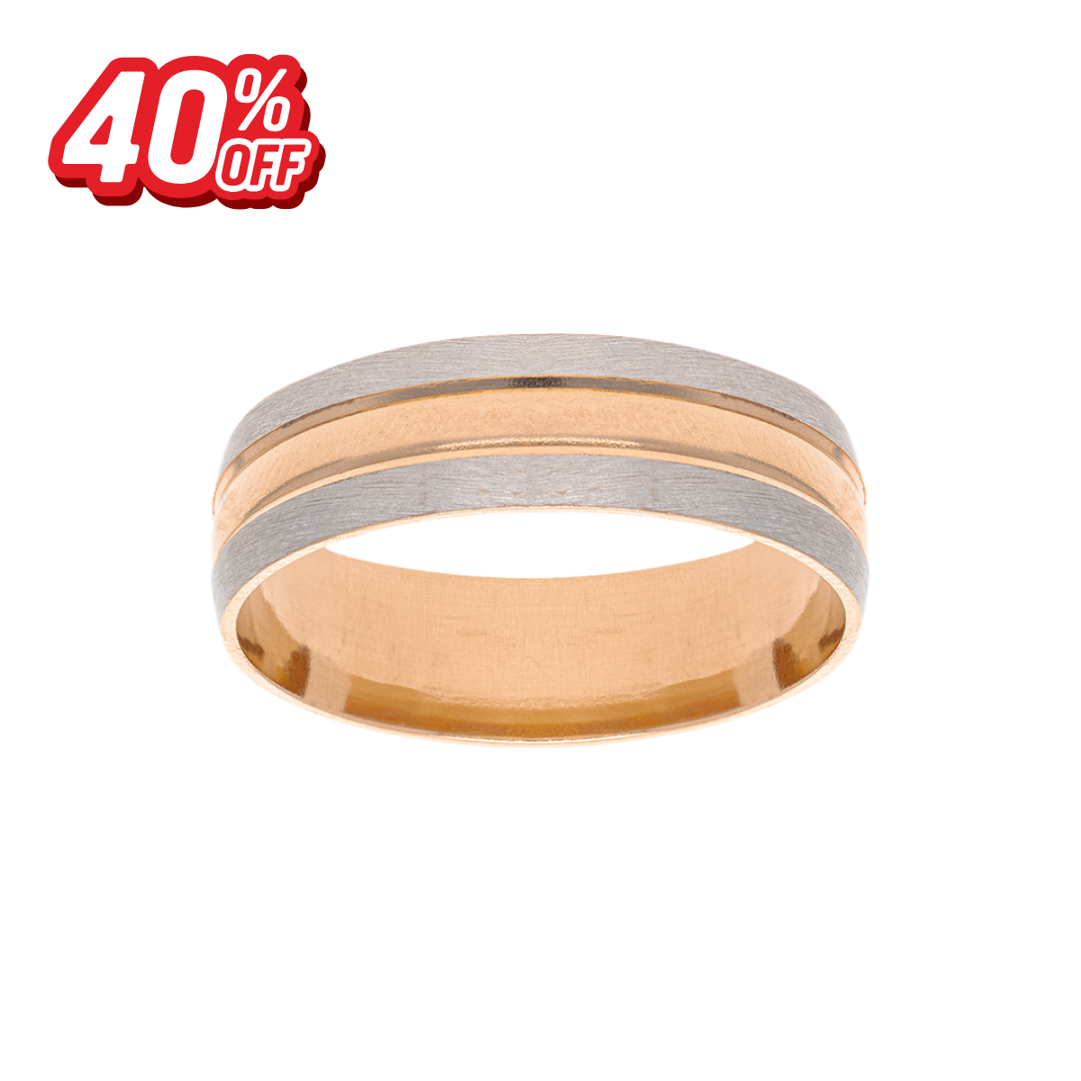 Argolla Oro Rosa Líneas 14K