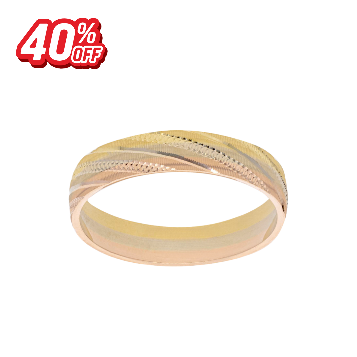 Argolla Tres Oros Diagonal 10K