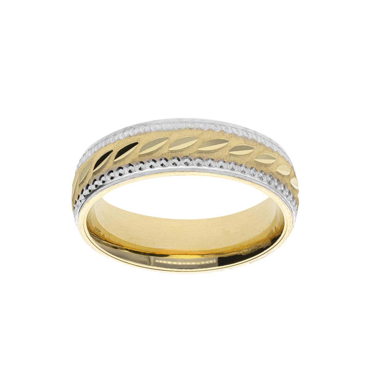 Argolla Oro Amarillo y Blanco