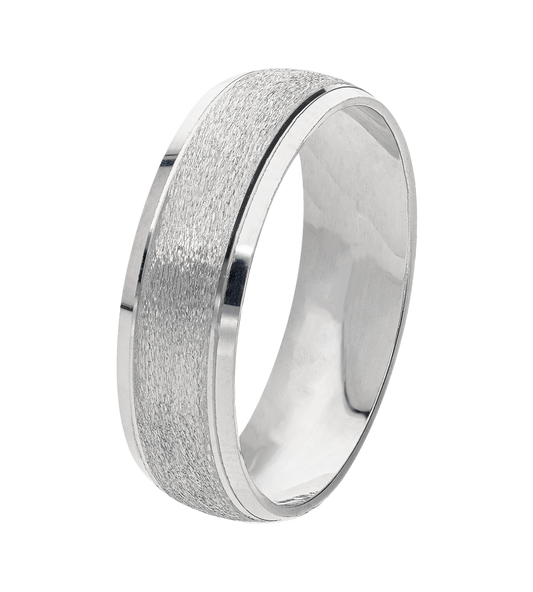 Argolla Oro 14K Blanco Mate Esmeril