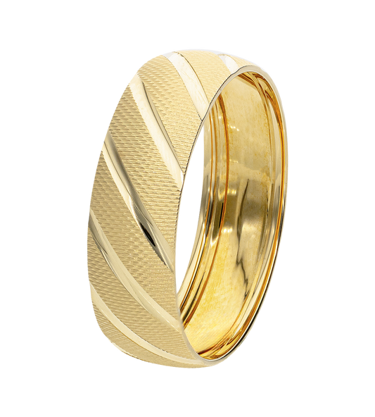 Argolla Diagonal Oro Amarillo 14K