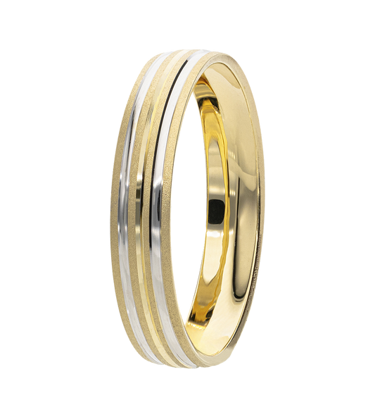 Argolla Líneas Blanco Oro 14K