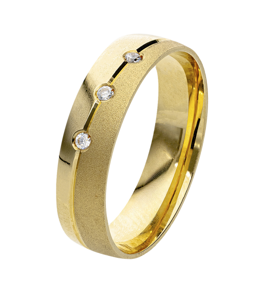 Argolla Tres Zirconias Oro 14K