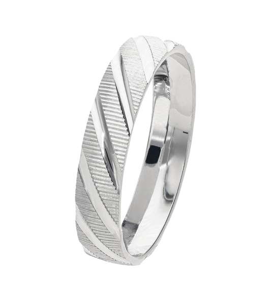 Argolla/Oro Blanco Diagonal