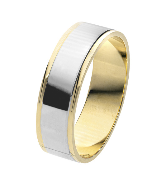 Argolla Línea Blanca Oro 14K