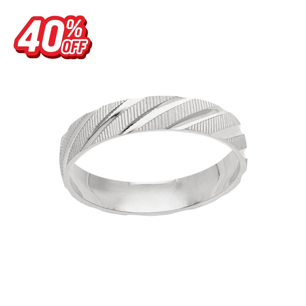 Argolla/Oro Blanco Diagonal