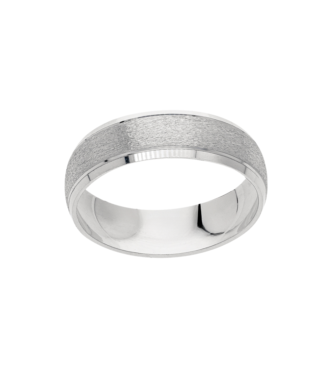 Argolla Oro 14K Blanco Mate Esmeril