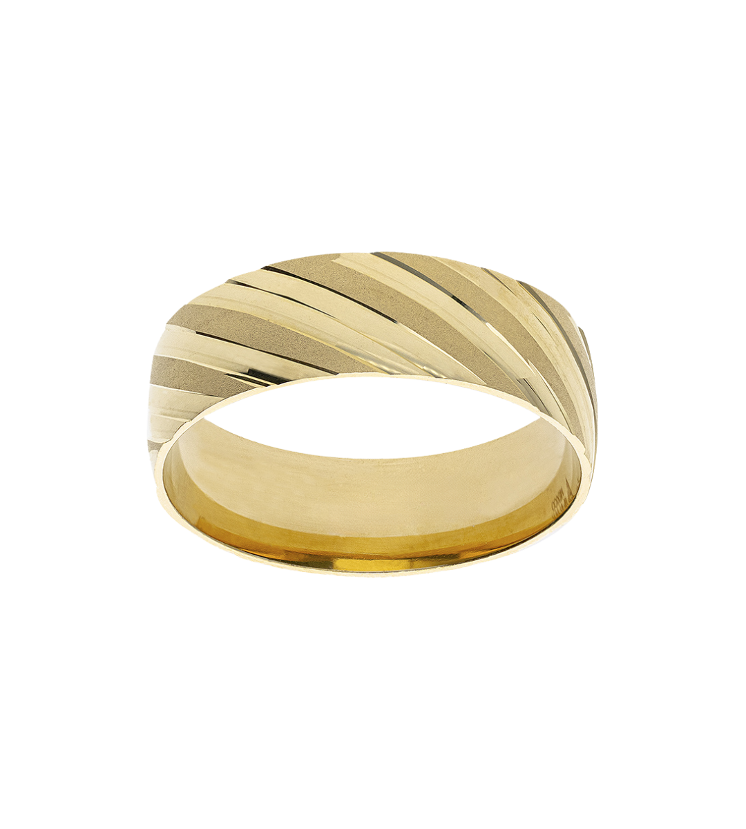 Argolla Diagonal Amarillo Oro 14K