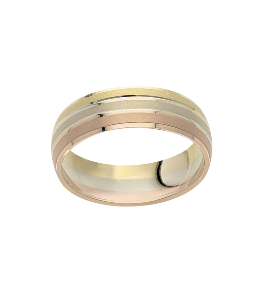 Argolla Tres Arenado Oro 10K