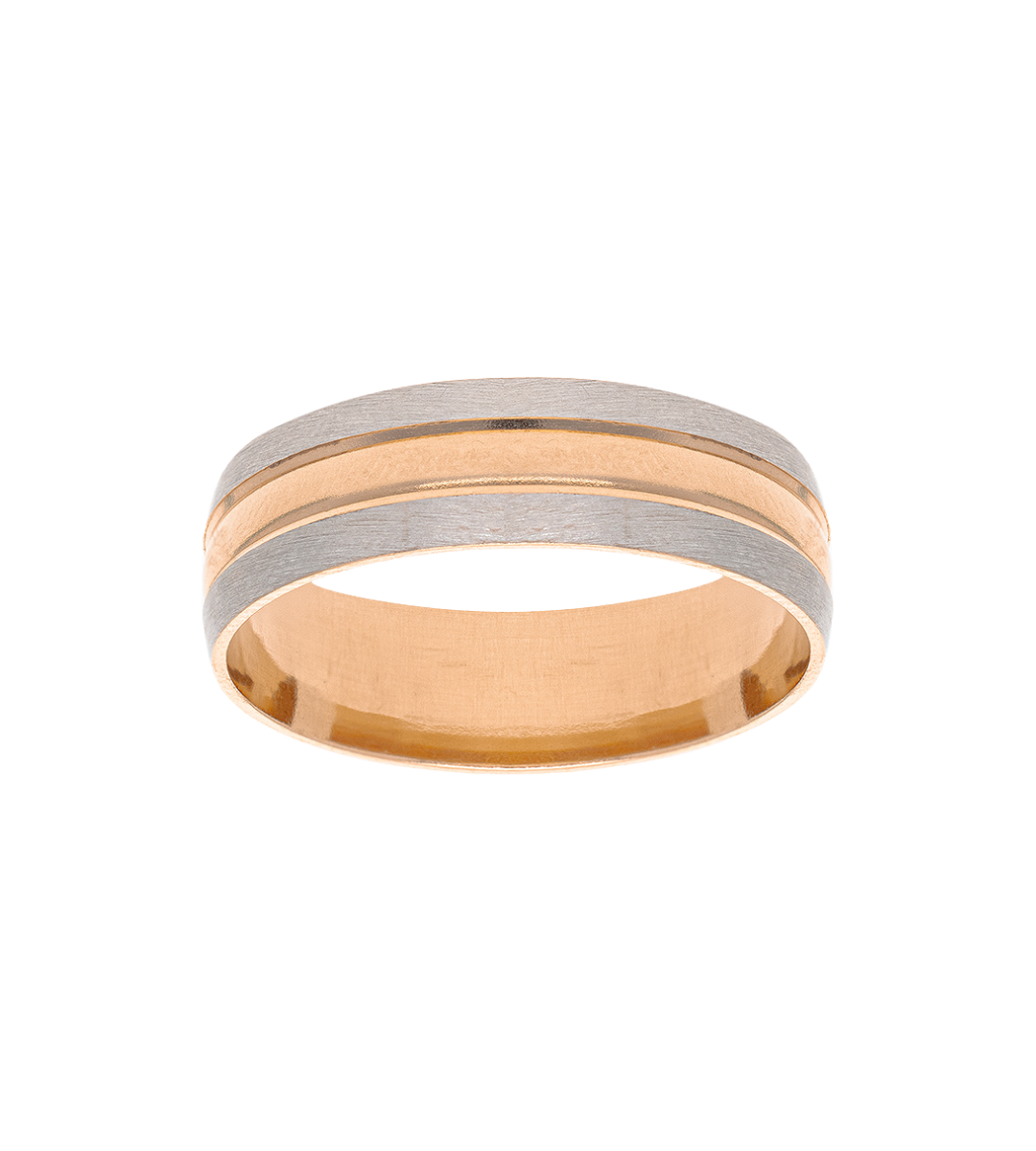 Argolla Oro Rosa Líneas 14K
