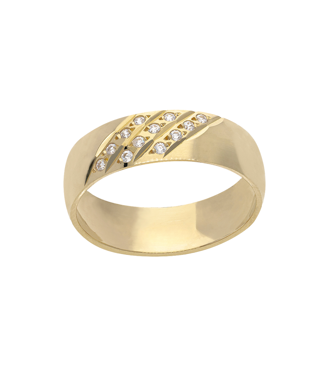 Argolla Amarillo Zirconias Oro 14K