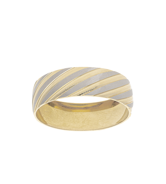 Argolla Oro Amarillo y Blanco