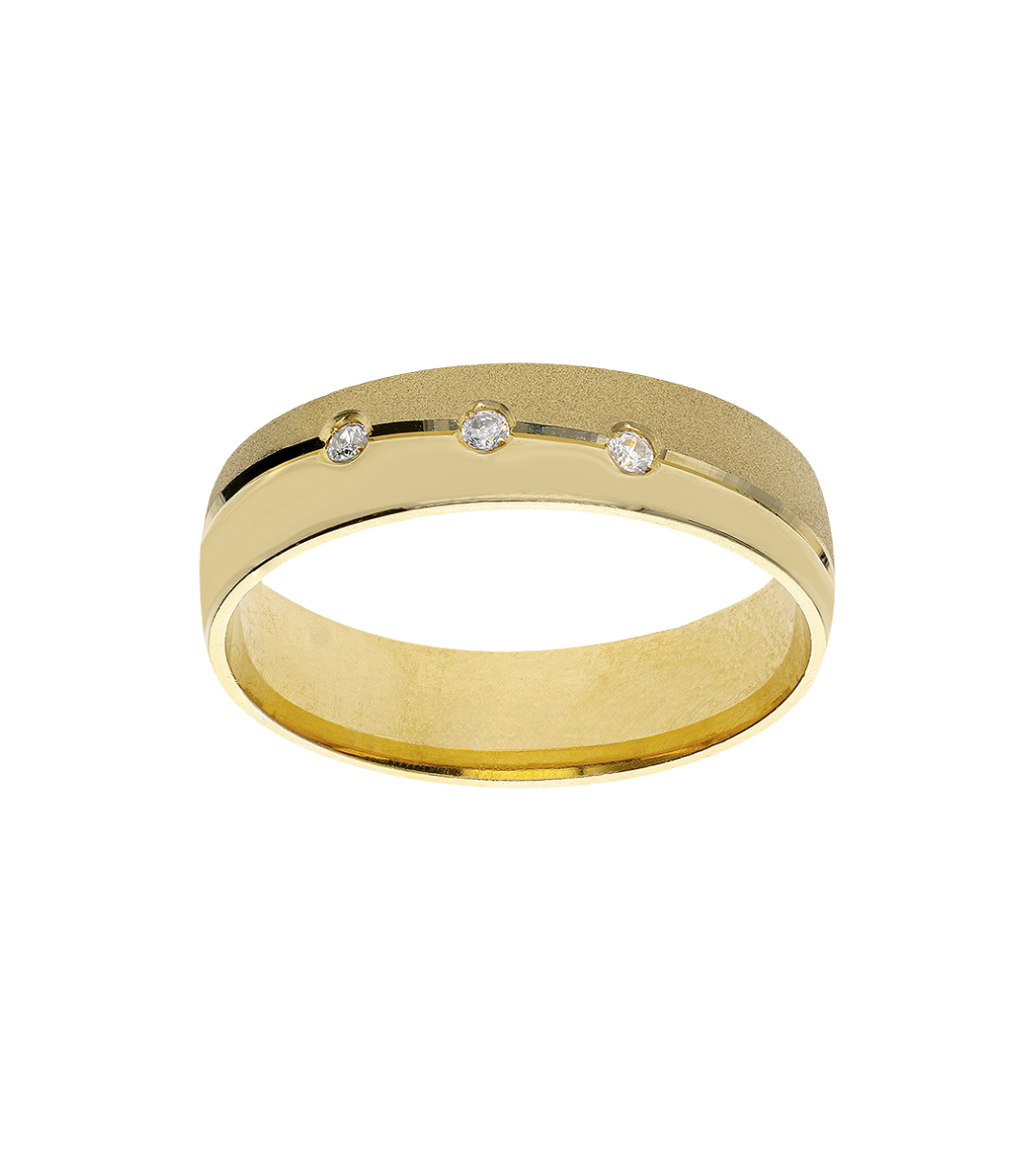 Argolla Tres Zirconias Oro 14K