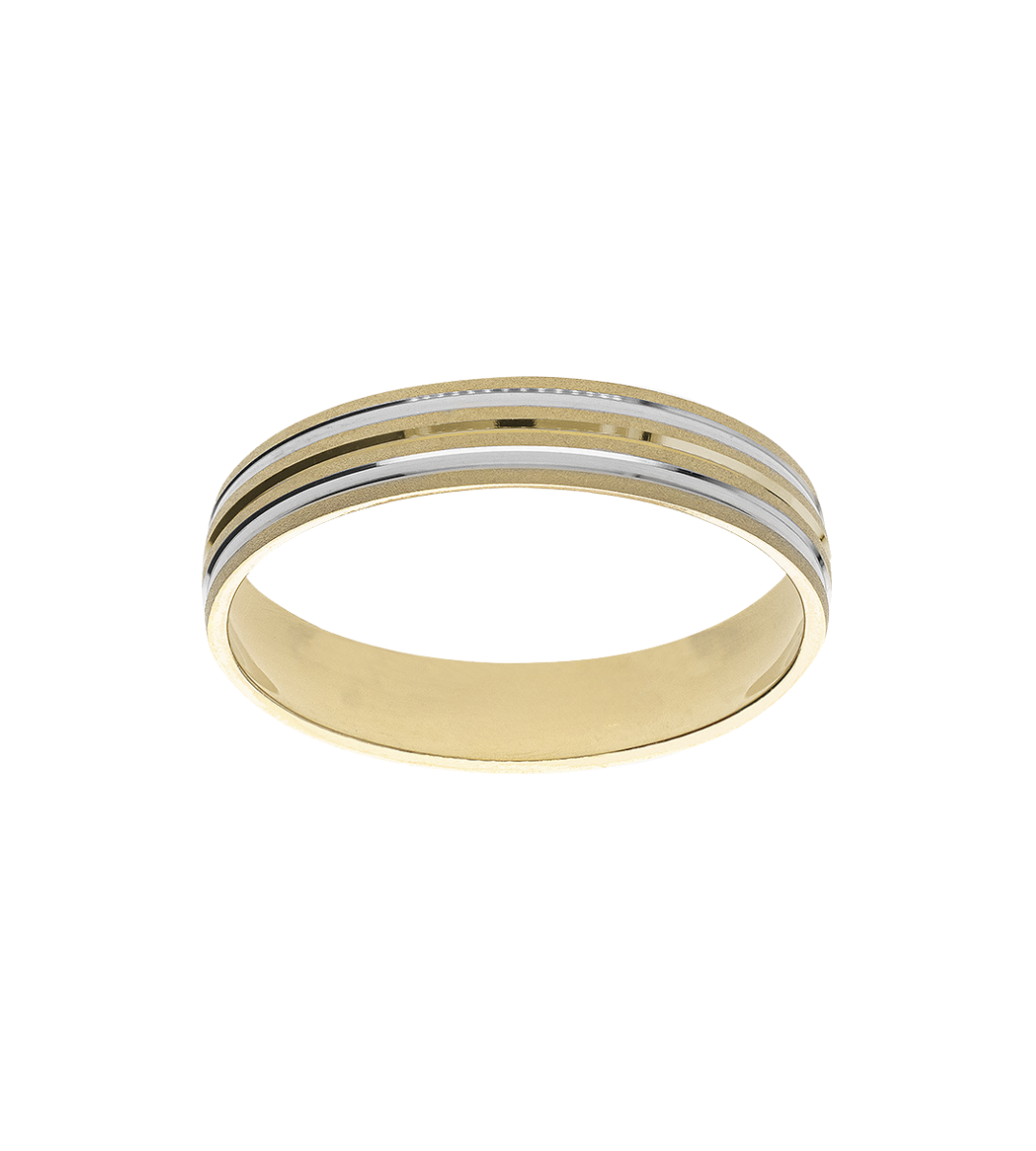 Argolla Líneas Blanco Oro 14K