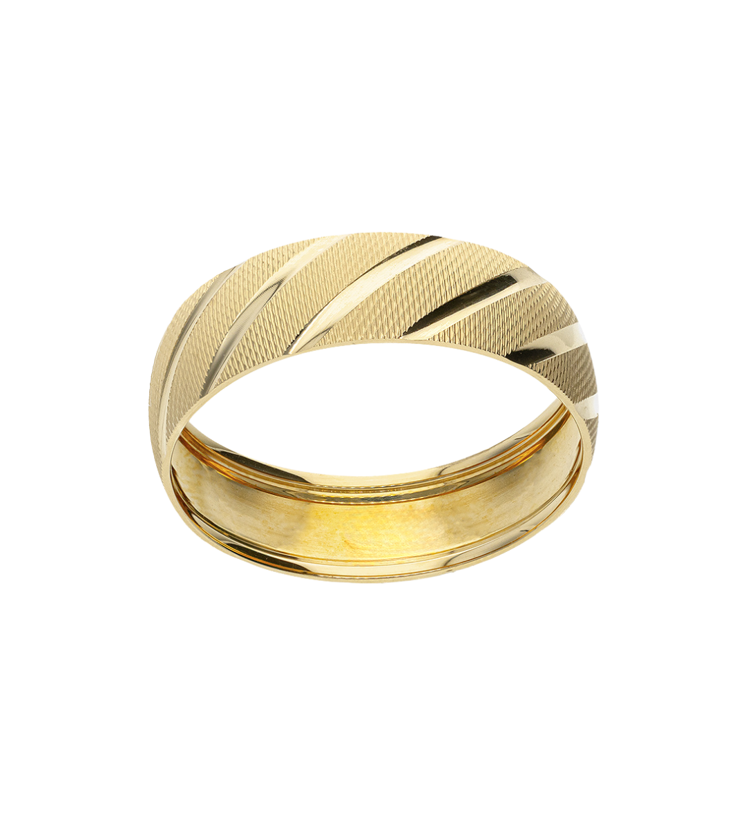 Argolla Diagonal Oro Amarillo 14K