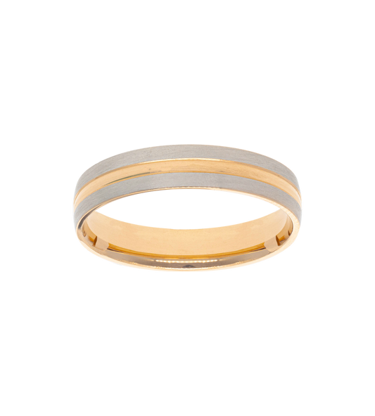 Argolla Oro Rosa Líneas 14K