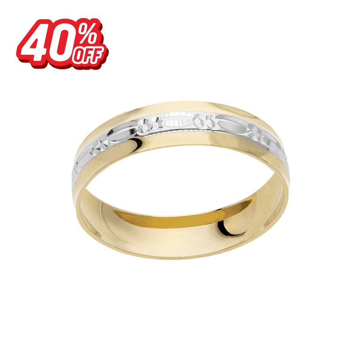 Argolla Oro Amarillo y Blanco 14K