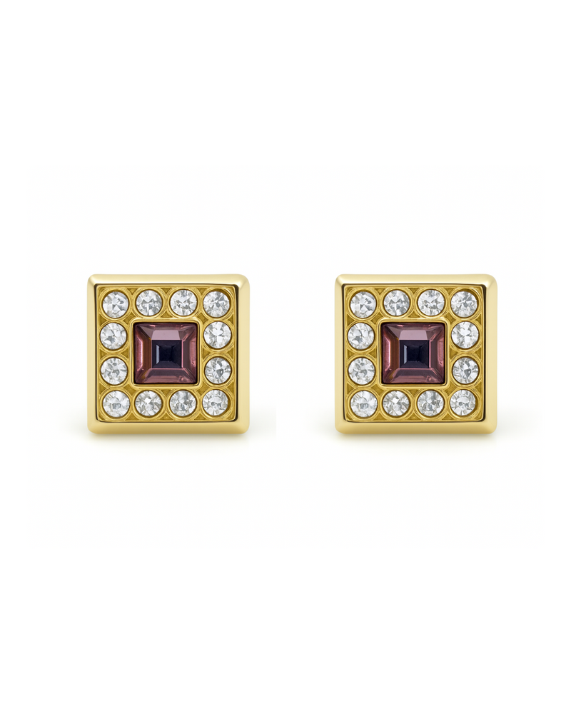 Broqueles Cuadrados con Zirconia