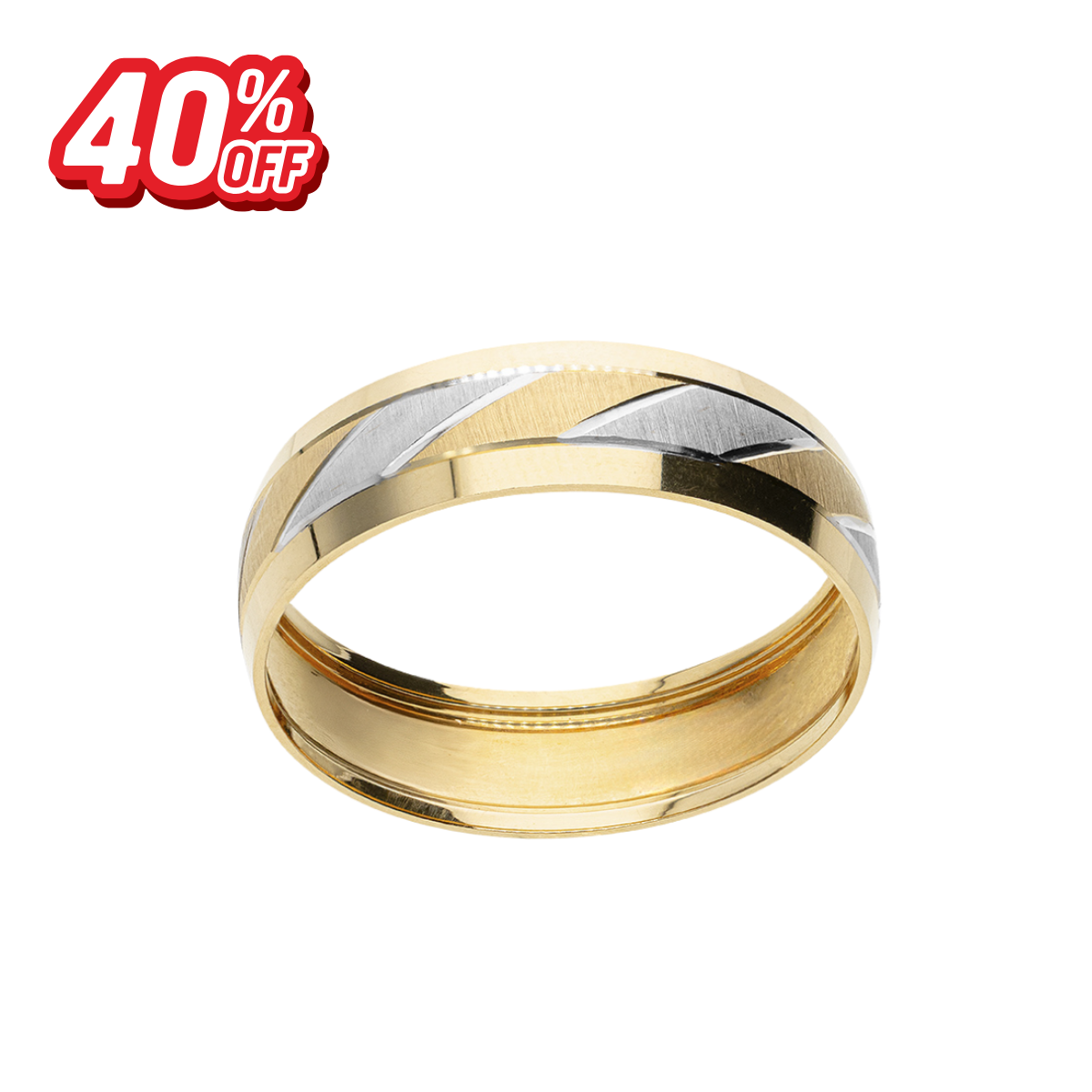 Argolla Diagonal Oro 14K Amarillo
