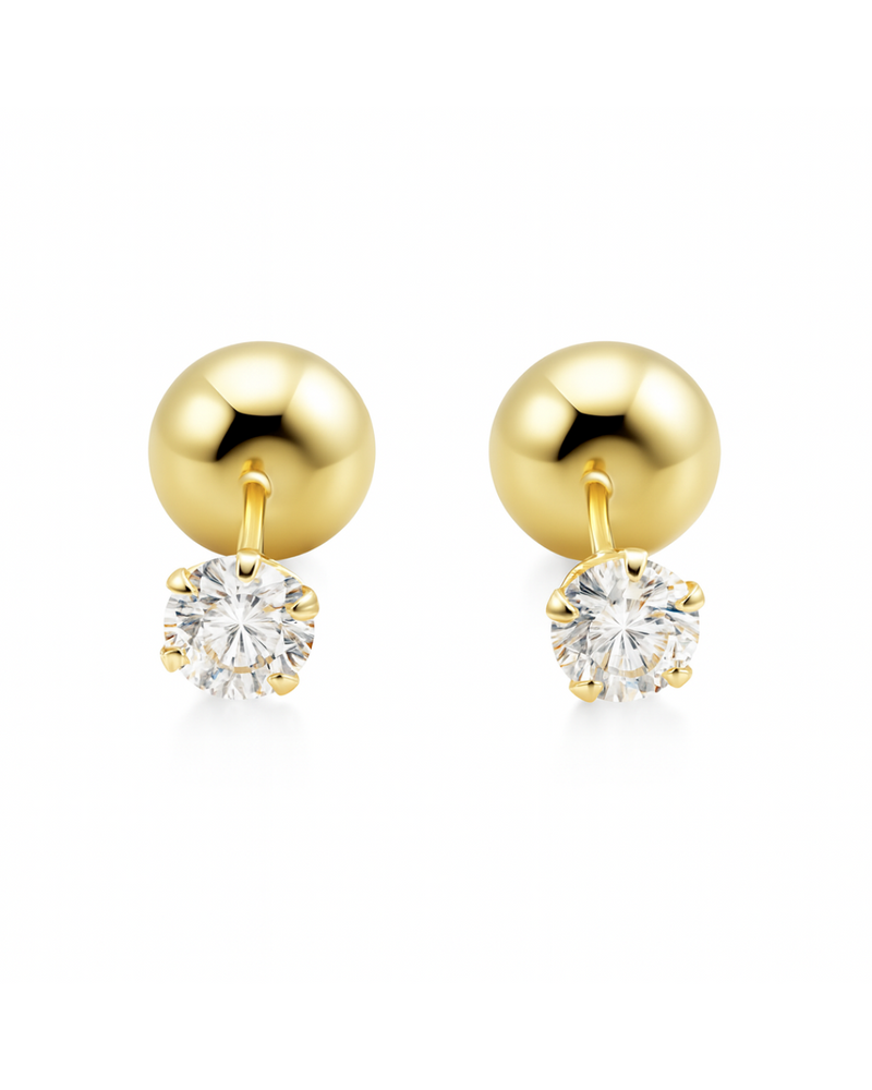 Broqueles Dobles con Zirconias