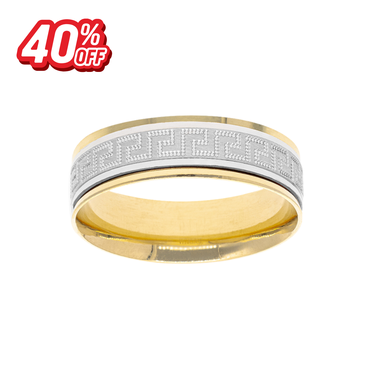 Argolla Greca Giratoria Oro 14K
