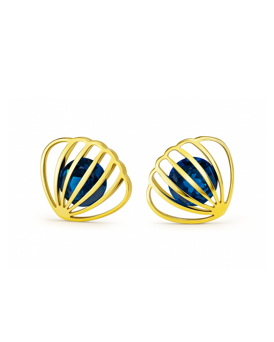 Broqueles de Concha con Zirconia