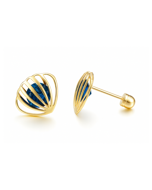 Broqueles de Concha con Zirconia