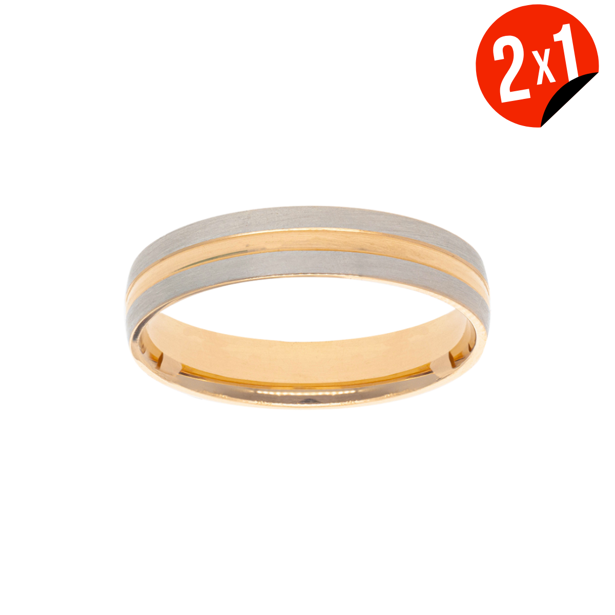 Argolla Oro Rosa Líneas 14K