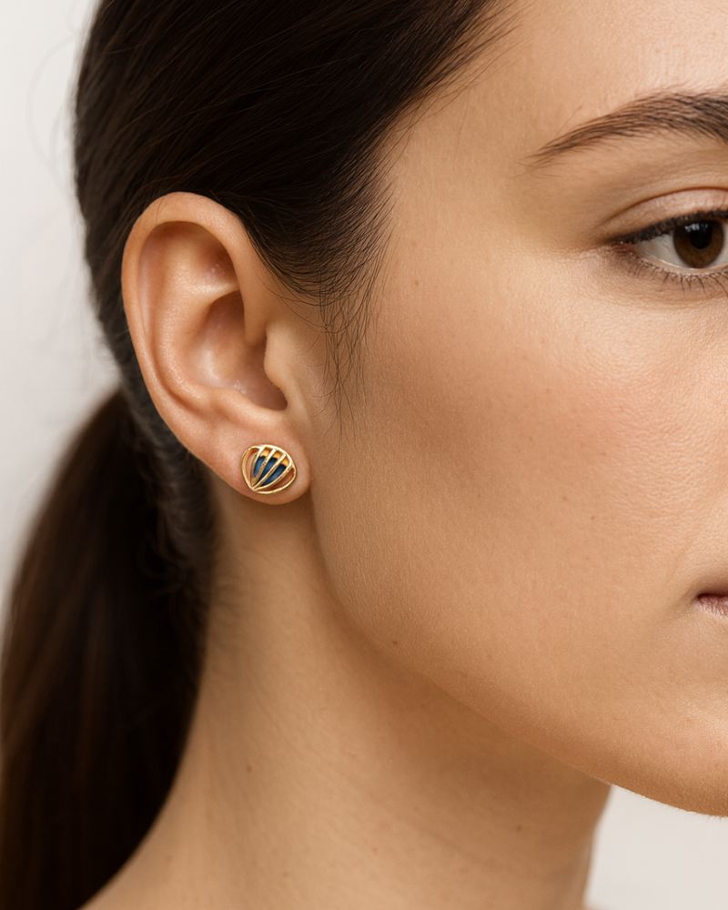 Broqueles de Concha con Zirconia