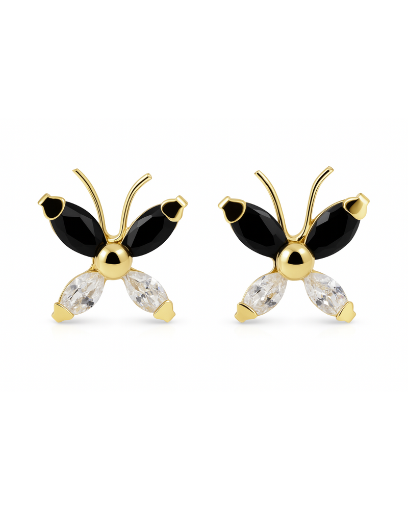 Broqueles Mariposa con Zirconia