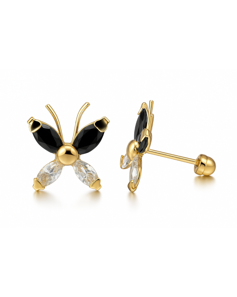 Broqueles Mariposa con Zirconia