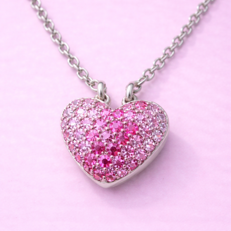 Gargantilla Corazón Plata Ley .950 con Zirconia