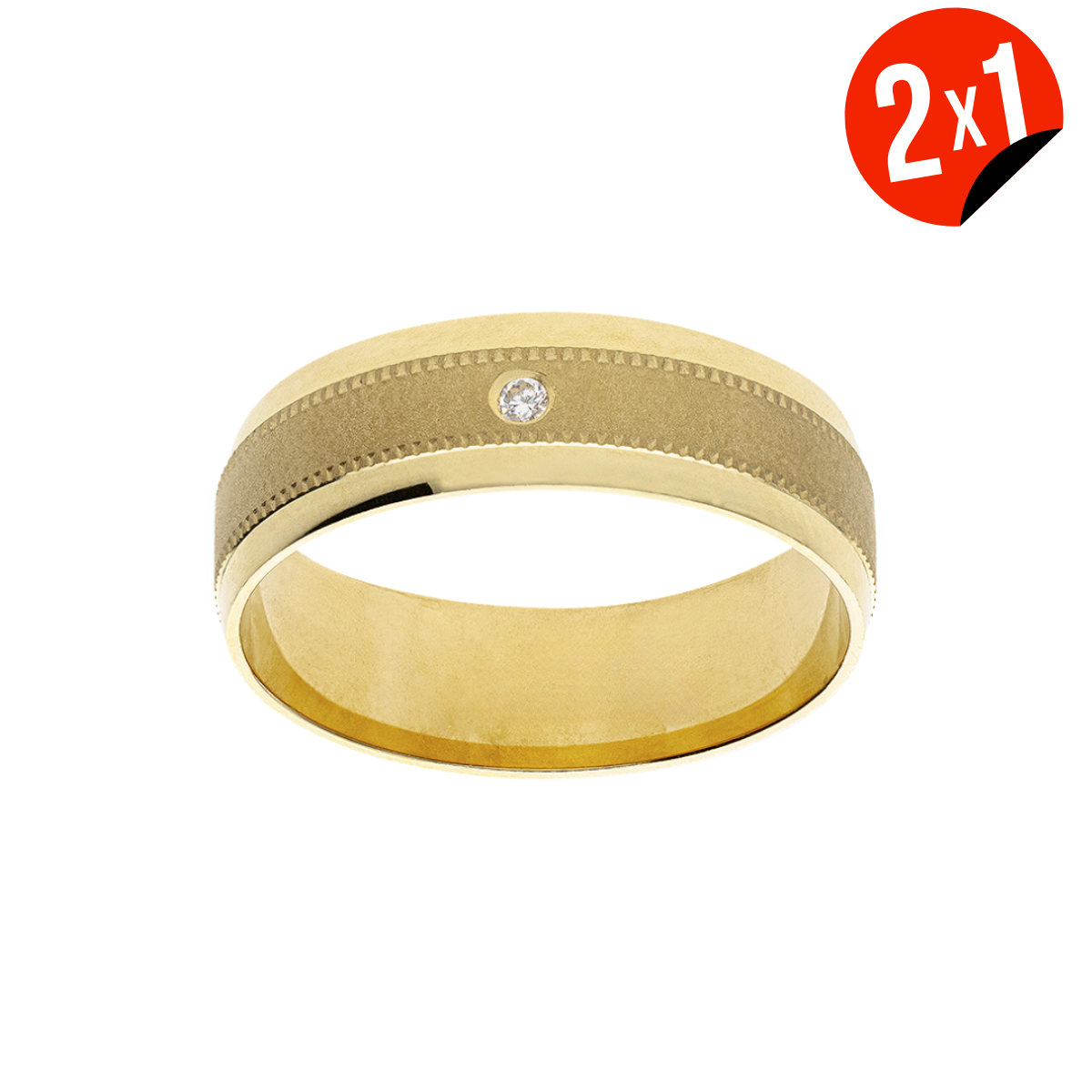 Argolla Oro Una Zirconia 14 K