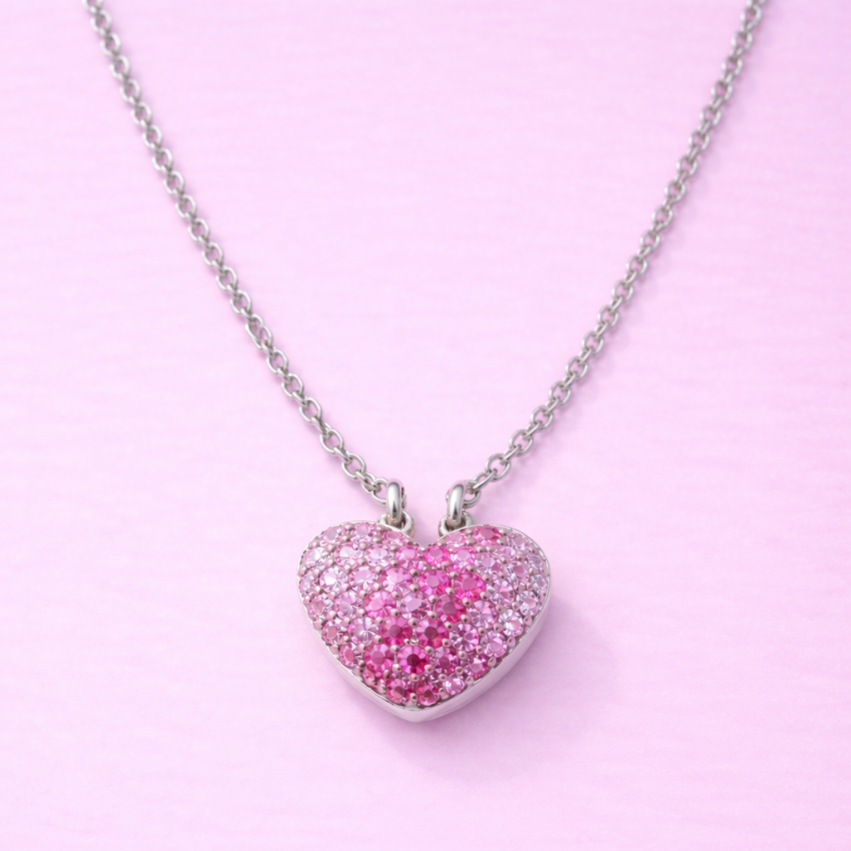 Gargantilla Corazón Plata Ley .950 con Zirconia