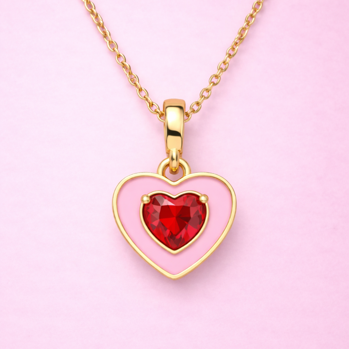 Dije Corazón Oro 10k con Zirconia