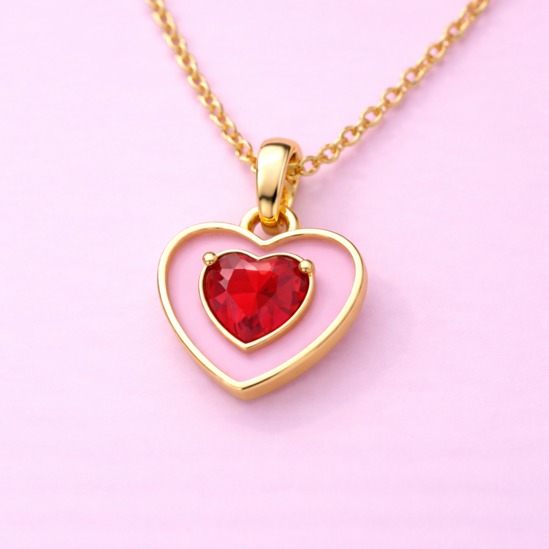 Dije Corazón Oro 10k con Zirconia
