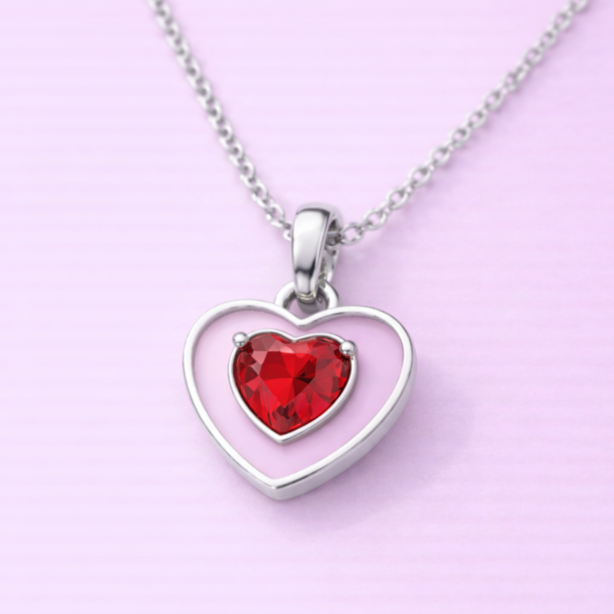 Dije Corazón Plata Ley. 950 con Zirconia