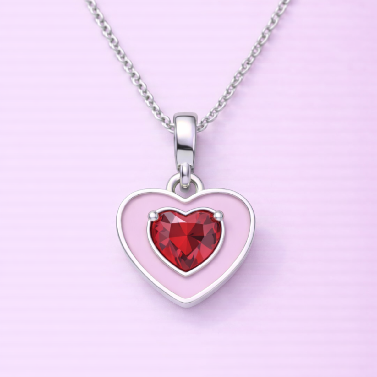 Dije Corazón Plata Ley. 950 con Zirconia