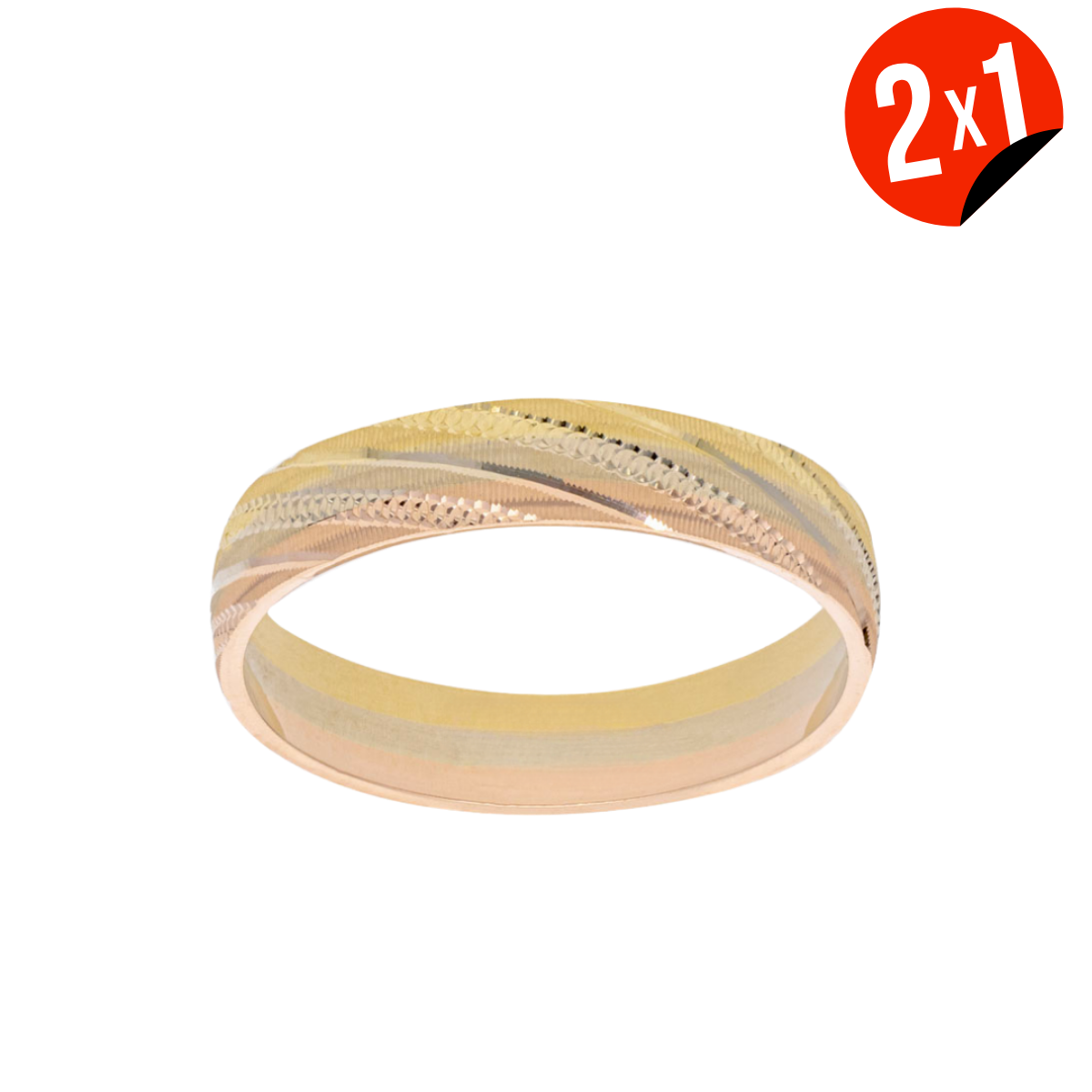 Argolla Tres Oros Diagonal 10K