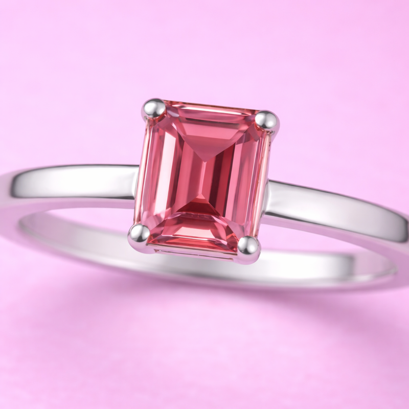 Anillo Solitario Oro 10k con Zirconia