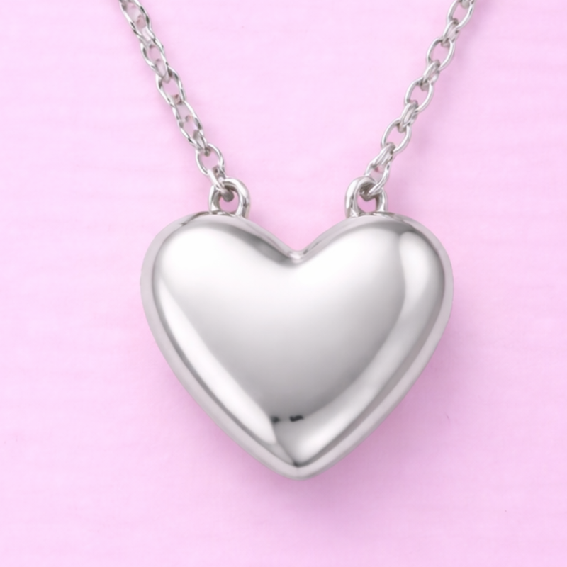 Gargantilla Corazón Liso Plata Ley .950