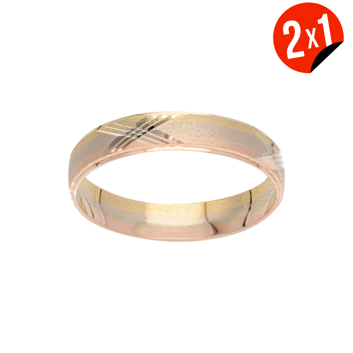 Argolla Tres Oros Diagonal 10K