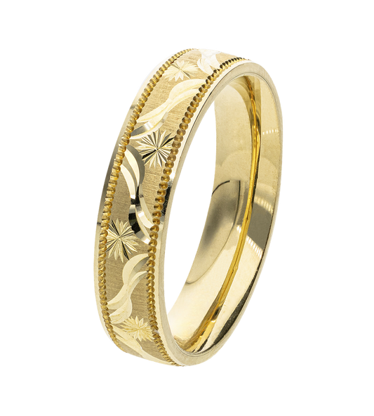 Argolla Oro Amarillo Estrellas