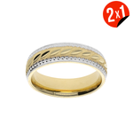 Argolla Oro Amarillo y Blanco