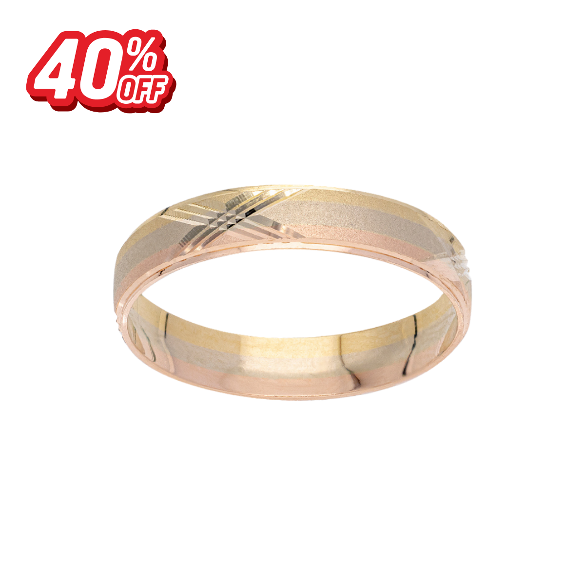 Argolla Tres Oros Diagonal 10K