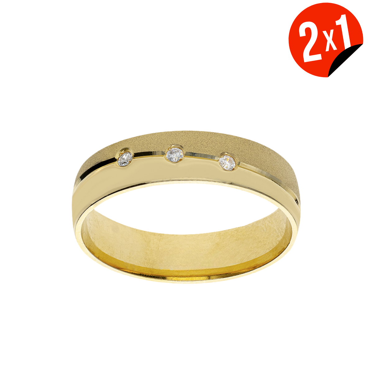 Argolla Tres Zirconias Oro 14K
