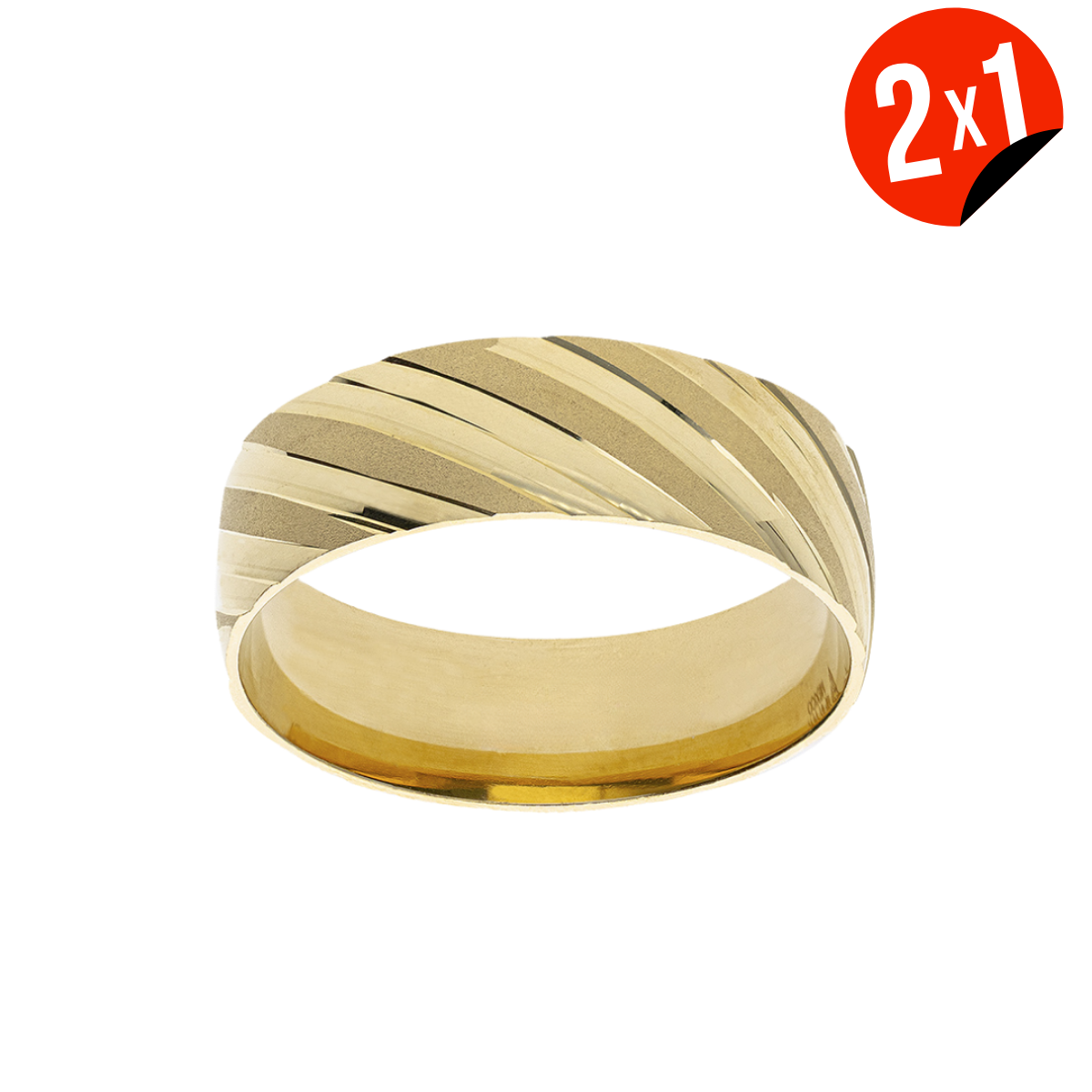 Argolla Diagonal Amarillo Oro 14K