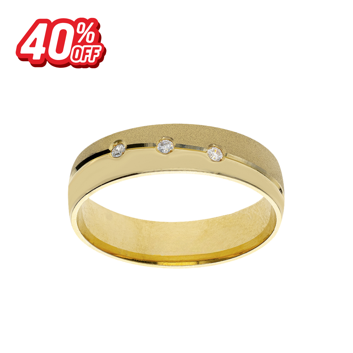 Argolla Tres Zirconias Oro 14K