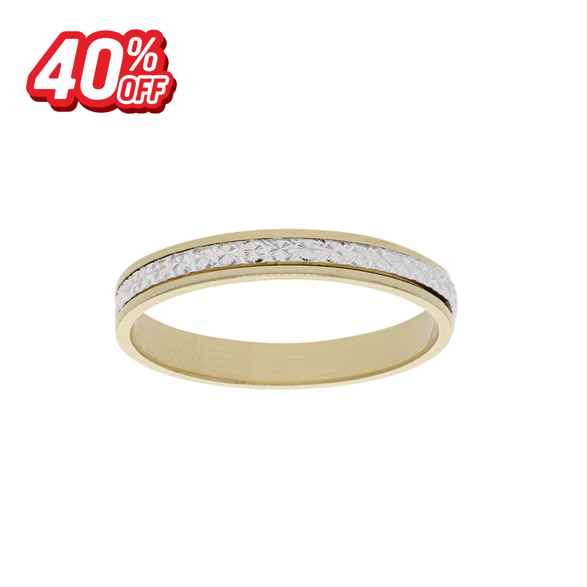Argolla Línea Blanca Oro 14K
