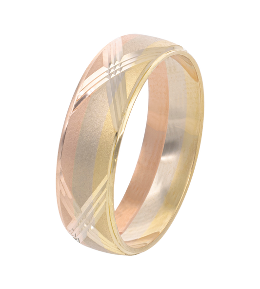 Argolla Tres Oros Diagonal Oro 10k